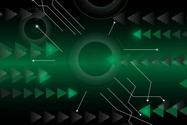 Koyu Yeşil Soyut Çember Geometrik Arkaplan, teknolojik arkaplan için uygun