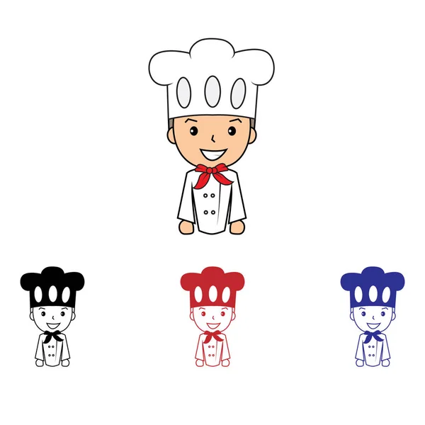 Vettore Dolce Personaggio Chef — Vettoriale Stock