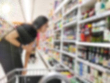 Bulanık süpermarket veya arka plan ambar için ambar