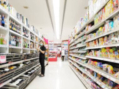 Bulanık süpermarket veya arka plan ambar için ambar