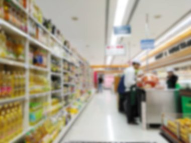 Bulanık süpermarket veya arka plan ambar için ambar