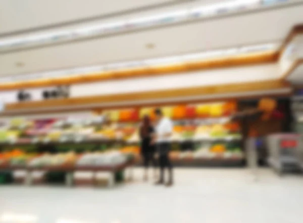 Supermercado desfocado ou armazém para armazém de fundo — Fotografia de Stock