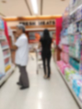 Bulanık süpermarket veya arka plan ambar için ambar