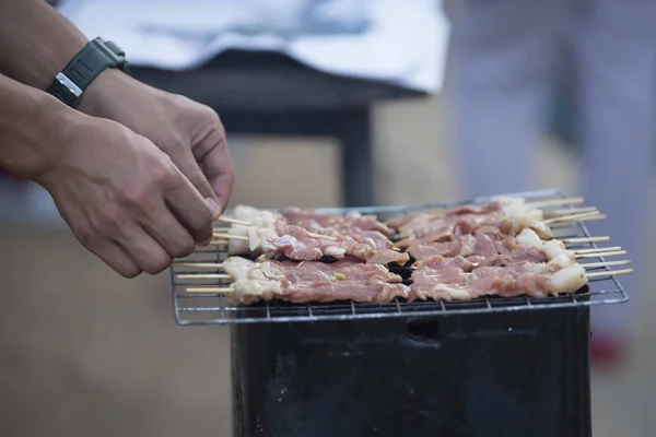 Thai gegrilltes Schweinefleisch, unscharf — Stockfoto