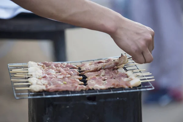 Thai gegrilltes Schweinefleisch, unscharf — Stockfoto