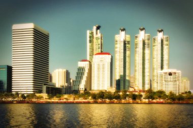Tayland 'da Cityscape, yumuşak odak