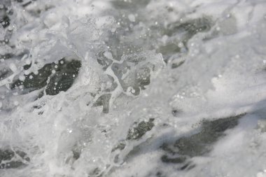 Okyanus dalgası et kalınlığı ile yivli su, bulanıklık arka plan görüş açısı