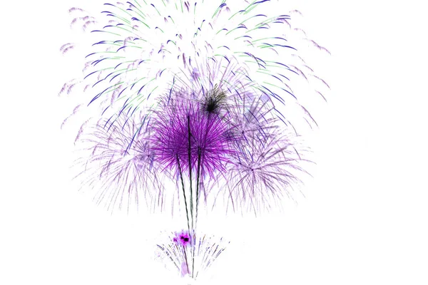 Feuerwerk isoliert auf weißem Hintergrund — Stockfoto