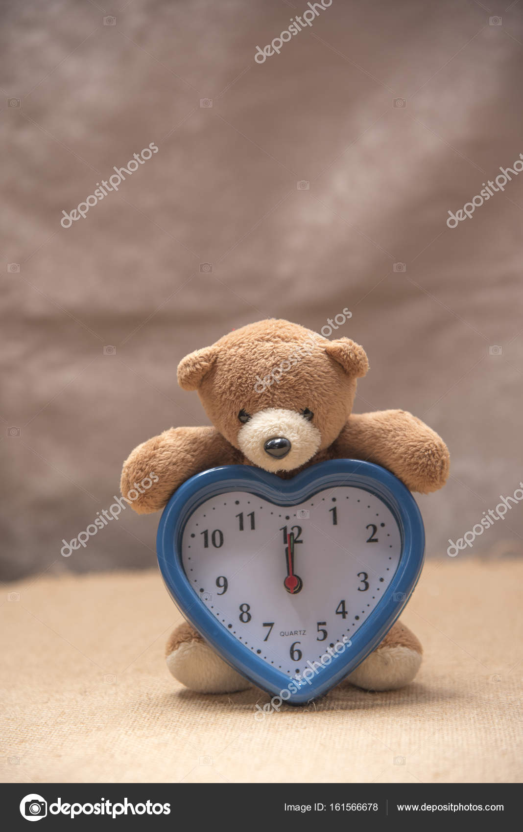 Teddy bear with clock ⬇ Stock Photo, Image by © Thiradech #161566678
