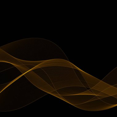 Siyah arka planda dalgalı çizgiler. Soyut dalga arkaplanı.