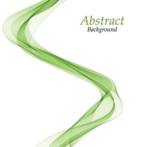 Lignes Ondulées Vertes Abstraites Fond Vectoriel Coloré Fumée Transparent Vert — Image vectorielle