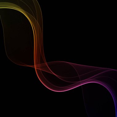 Siyah arkaplanda soyut bir dalga. vektör eğimli çizgiler