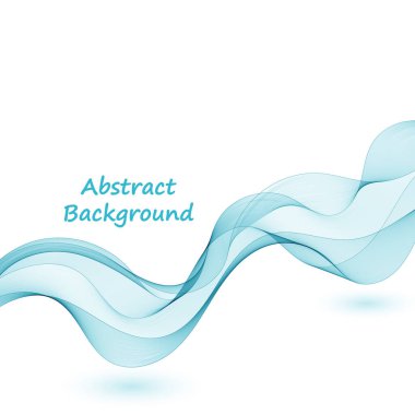 Mavi soyut dalga. Sunum şablonu. Kabuk broşürleri, el ilanları, kartpostallar için dekor. Bir reklam afişi için düzenleme