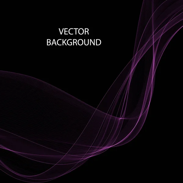 Vague Néon Violet Sur Fond Noir Présentation Publicité Livret Brochure — Image vectorielle