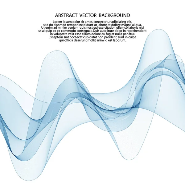 Blaue Abstrakte Welle Vektor Gekrümmte Linien — Stockvektor