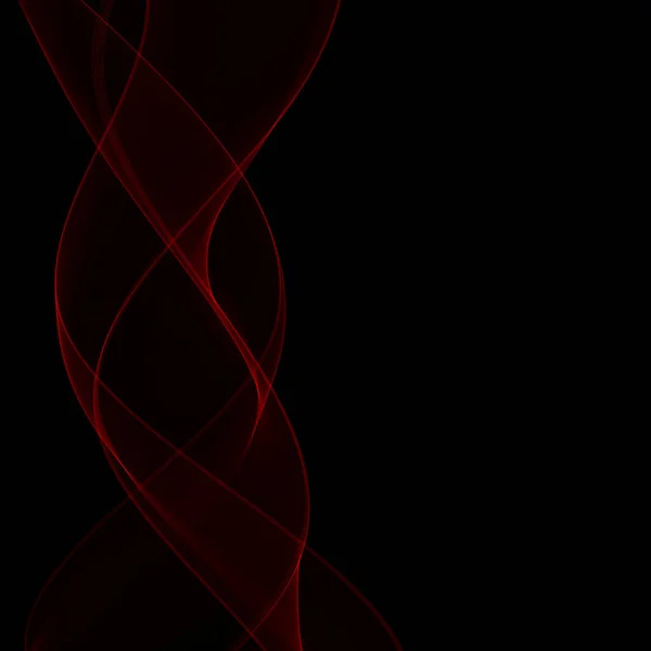 赤いネオン波 ベクトル抽象線です 広告用テンプレート — ストックベクタ