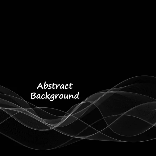 Onda Fumosa Bianca Sfondo Nero Modello Presentazione Layout Copertina Brochure — Vettoriale Stock