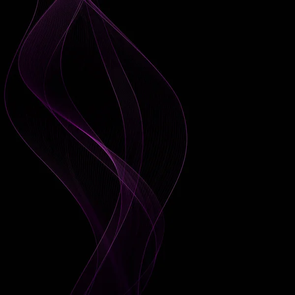 Onda Viola Neon Linee Astratte Vettoriali Modello Pubblicità — Vettoriale Stock