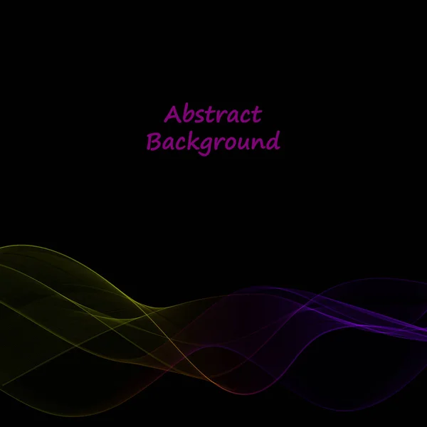 Color Abstract Wave Black Background — Stock Vector