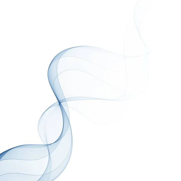Elegante Blaue Welle Auf Weißem Hintergrund Gestaltungselement — Stockvektor