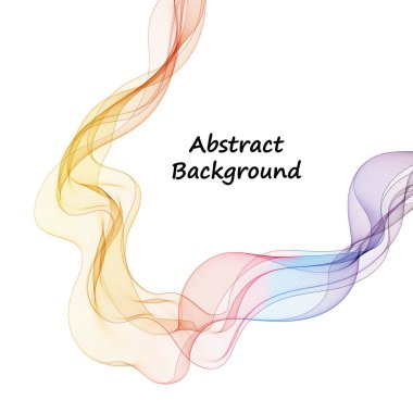 Renkli dalga arkaplanı. Soyut dalgalı tasarım öğesi. Şeffaf vektör dalgası.