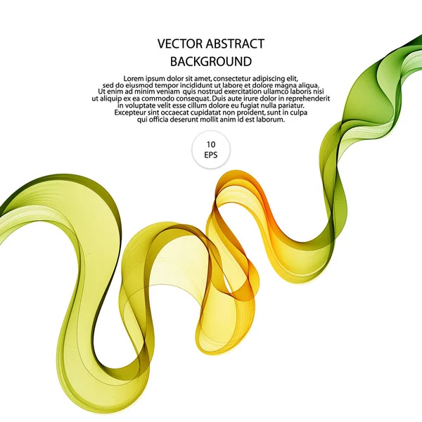 Vague Couleurs Vert Jaune Contexte Vectoriel Abstrait Pour Présentation Bannière — Image vectorielle