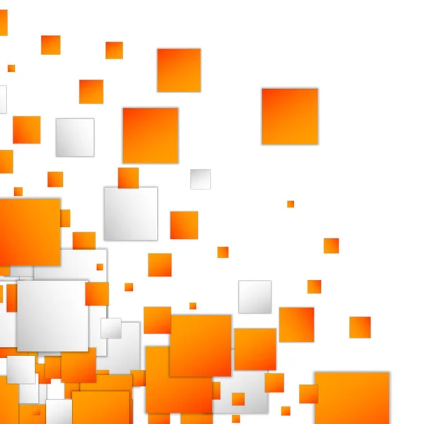 Carrés Orange Vif Conception Abstraite Bannière Fond Vectoriel Géométrique — Image vectorielle