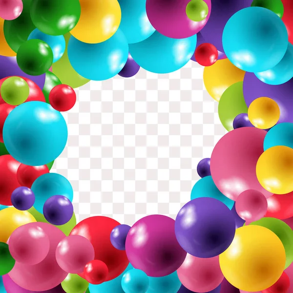 Résumé Flying Spheres Background Bonbon Sucré Boules Brillantes Réalistes Colorées — Image vectorielle
