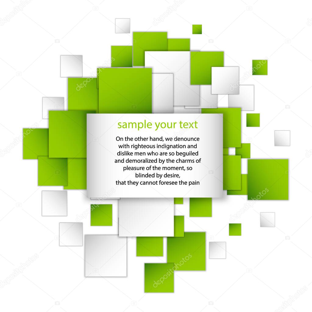 Business presentation green geometric template. Digital technology layout, brochure or flyer concept or geometrical web banner background