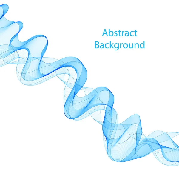 Blaue Wellenlinien Vektor Abstrakten Hintergrund Welle Als Gestaltungselement — Stockvektor