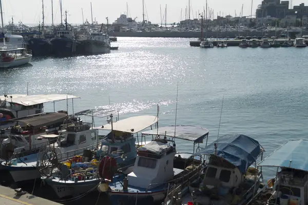 Limassol Cyprus November 24Th 2019 Old Port Harbor Moored Yachts — Stock Photo, Image