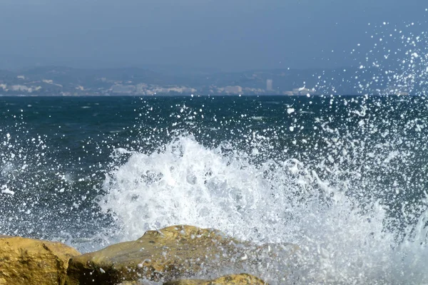 Vista Panoramica Sul Mare Con Navi Pescherecci All Orizzonte — Foto Stock