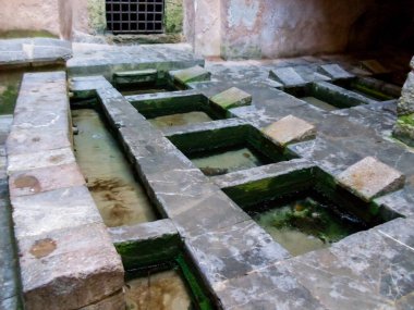 Cefalu, Sicilya adası, İtalya 'da antik Roma hamamı