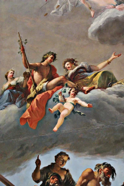 Fijne kunst klassieke kunst, de engelen in de hemel, schilderijen van de hemel — Stockfoto