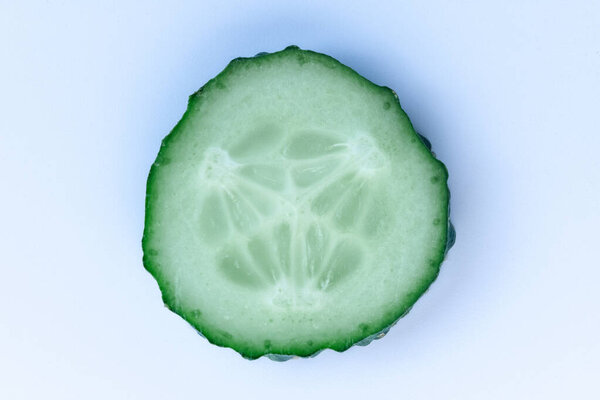 Green cucumber on a light background