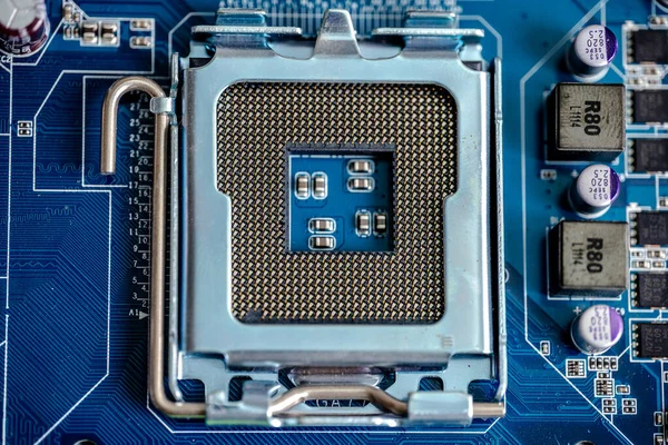 Sockel auf dem Motherboard ohne Prozessor — Stockfoto