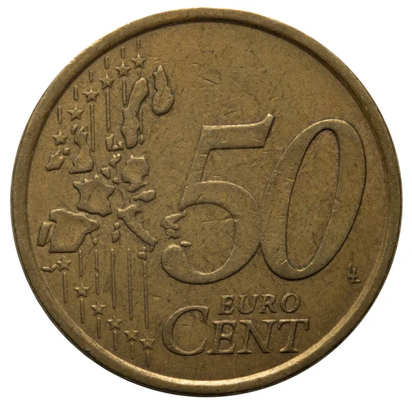 Moeda de euro 50 cêntimos 2002 — Fotografia de Stock