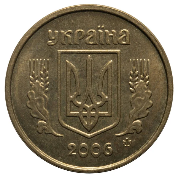Українські гроші та монети. 2006, 10 копеків — стокове фото