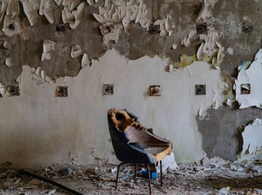 Çernobil binasının içinde.