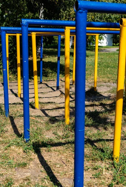 Iron turnstiles of different colors — Stock Photo, Image