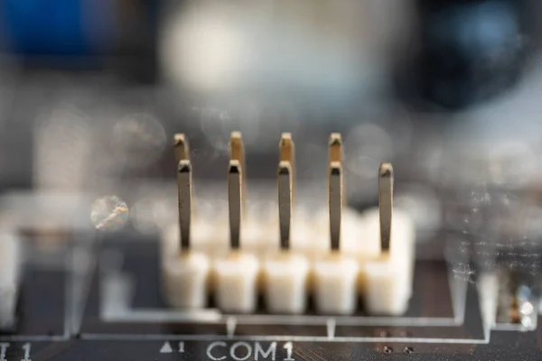 Placa base de micro circuitos. Conector com 1 —  Fotos de Stock