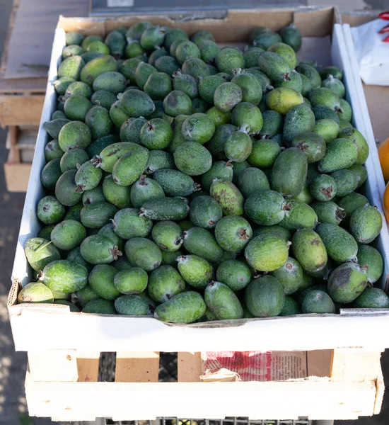 Feijoa в коробке для продажи — стоковое фото