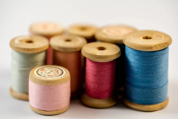 Spools of thread on a white background — Stock Photo, Image