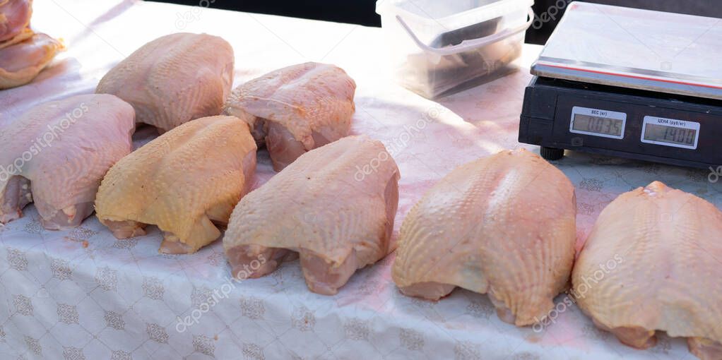 Chicken Breasts On A Counter For Sale