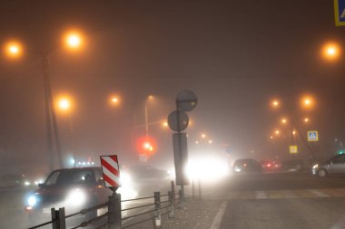 Sisteki bir kavşakta trafik vardı.