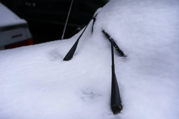 Samochód Śniegu Woźni Śniegu — Zdjęcie stockowe
