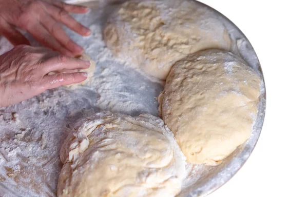 Preparing Dough Baking Sweet Buns — Stock Photo, Image