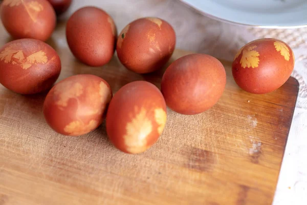 Colored eggs with Easter ornament