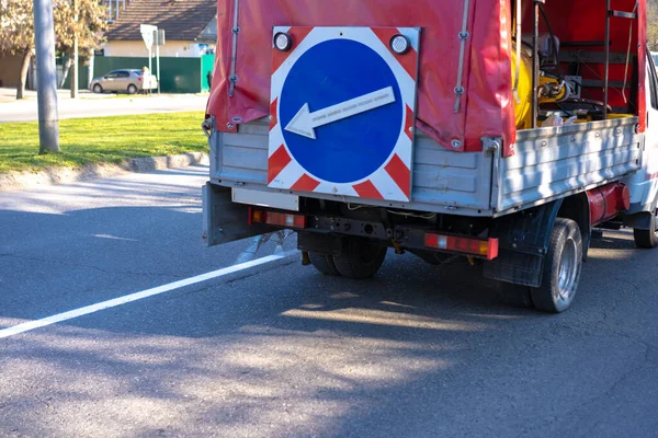 Tillämpning Kontinuerlig Linjemarkeringsmaskin — Stockfoto