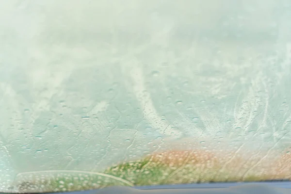 Gouttes Après Pluie Sur Verre Voiture — Photo